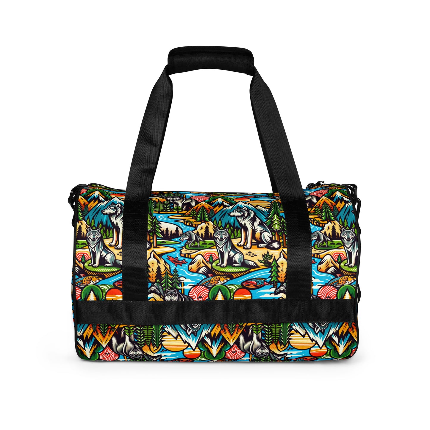 Wolfpack Odyssey by B.F.S.C. All-over Print Gym Bag