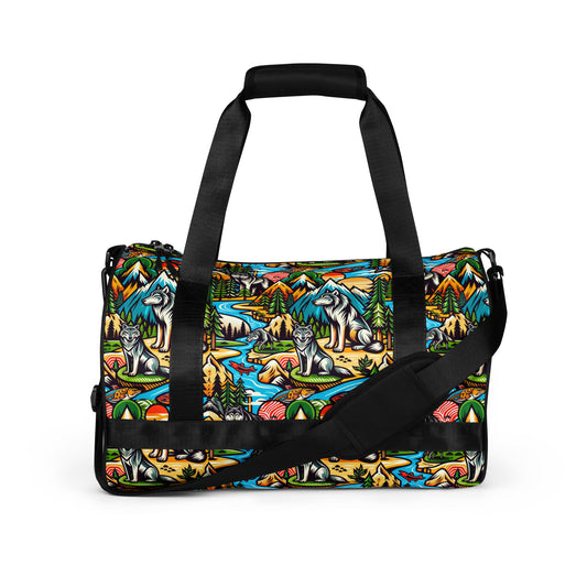 Wolfpack Odyssey by B.F.S.C. All-over Print Gym Bag