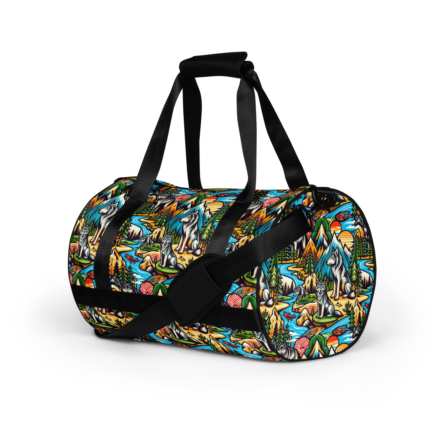 Wolfpack Odyssey by B.F.S.C. All-over Print Gym Bag