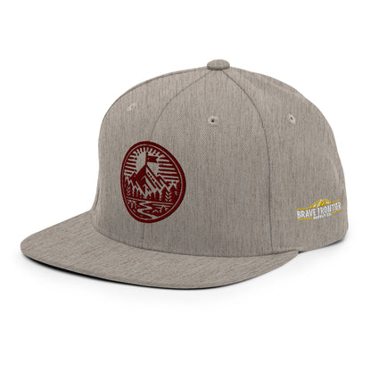 Conquered Mountain Maroon Emblem by B.F.S.C Snapback